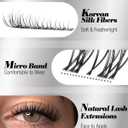 Clear Band Lash Clusters Kit Natural Cluster Eyelash Extensions Kit Wispy Individual Lashes CC-Curly Cluster Lashes Venus Eyelash Clusters Lash Bond and Seal Easy DIY Lash Kit (Velure, 8-16MM)