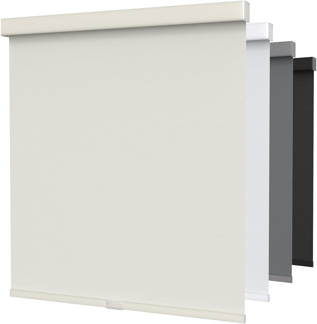 Cordless Blackout Roller Shades for Windows with Valance, Thermal Insulated UV Blocking Fabric, Cordless Window Blinds for Bedroom & Living Room, Easy Install, 34.5" W x 72" H, Beige