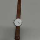 AGEN KGEN Mens Watches Ultra-Thin Minimalist Waterproof Fashion Simple Business Wrist Watch for Men Unisex Dress with Leather Band (521-Silver Brown)