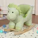 Dinosaur Rocking Horse with Sound and Music for Ages 12-36 Months, Green, 27.95" L x 12.6" W x 22.44" H