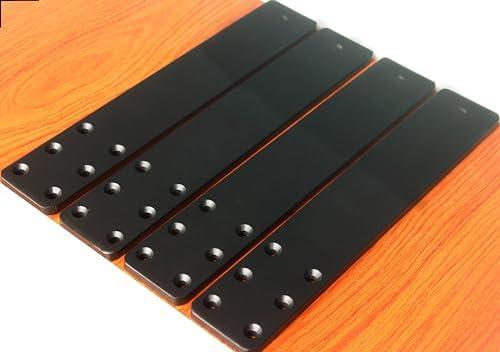 4 Pack L14 x W 2.5" 10mm Thick Hidden Countertop Support Brackets, Straight Steel Countertop Support Brackets Solid Floating Shelf Bracket for Countertops Frosted Black