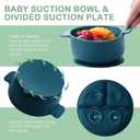 Dandat 24 Pcs Silicone Baby Feeding Set,6 Baby Toddler Suction Bowls 6 Divided Suction Plates with 6 Forks 6 Spoons, Utensils Set for Weaning Infant Feeding and Eating, 6 Styles(Vivid Color)