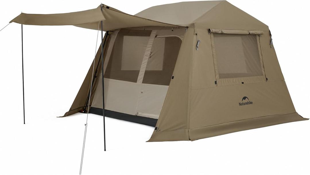 Naturehike Village Lite Camping Tent, 60S Easy Setup Instant Tents for Camping, Double Layer 4/8 Person Tent with with Full Rainfly