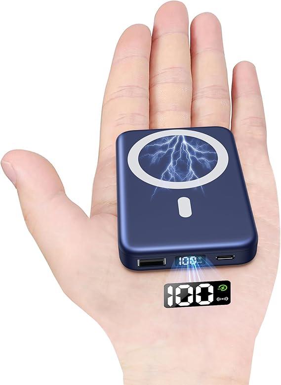DEKSMO Wireless Power Bank Fast Charging USB c pd 22.5W 10000mAh 20W Mini Slim Laptop Wireless Magnetic Portable Charger Girl Phones Battery Pack qc3.0 for iPhone 12/11/10/12Pro Max/mag-Safe/Samsung