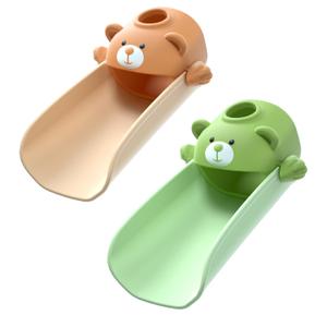 Skyroku Faucet Extender for Toddlers, Sink Extenders with Temperature Sensitive for Kids Hand Washing Sink Faucet Extension,Suitable for Bathroom Sink, Kitchen,Bathtub.(Brown) (Brown&Green)