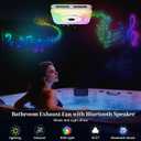 Orsong Bathroom Exhaust Fan with Bluetooth Speaker, 7 Dynamic RGB Lighting, 3000K-6000K Adjustable LED Lighting, Precise Algorithm Enables Seamless Dance Between Light And Music, 11in