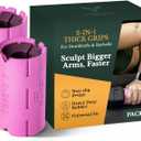 Tribus - Thick Grips for Dumbbells and Barbells, 2.05" & 2.44" Thick Dumbbell Grips for Men and Women, Extreme Arm & Forearm Builder Grip Strength, Barbell Grip for Weight Lifting