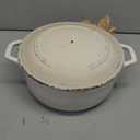 Mueller 6qt Enameled Cast Iron Dutch Oven, Heavy-Duty Casserole and Braiser Pan with Lid and Knob, Oven-Safe up to 500 F & Across All Cooktops, White