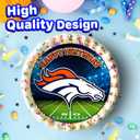 7.5x Inch Edible Cake Toppers Broncos Themed Birthday Party Collection of Edible Cake Decorations