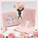 2 Pcs Pink Rose Hand Towels for Bathroom Decorative Rose Flower Bathroom Towels Embroidered 100% Cotton Spring Floral Hand Towels 13.4x29 Inch for Guest Room Valentine Gift (Pink,Rose)