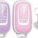 3 x LECART Key Fob Covers for Honda 2024 2025 2022 2023 CR-V Civic Pilot Accord HR-V Sport Touring TPU Key Fob Case 5 Button Car Key Shell Protector 2 Pack Pink & Purple