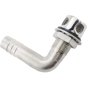 SHENGHUISS Boat Tank Vent Stainless Steel 316 Marine 90 Degree Flush Mount Thru-Hul Tank Vent with Mounting Gasket Hardware (no Cap)