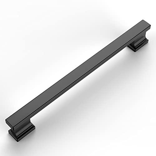 Amerdeco 9 Pack Matte Black Cabinet Pulls 6.25"/160MM Hole Center Hole Center Drawer Pulls Cabinet Hardware Kitchen Cabinet Handles for Bathroom Dresser Pulls ZH00013…
