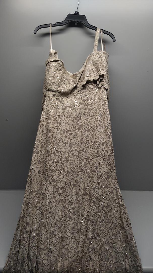 R&M Richards Women's Plus Empire Waist Glitter Formal Dress Size 6