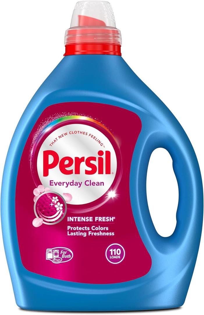 Persil Intense Fresh Everyday Clean, Liquid Laundry Detergent, High Efficiency (HE), Deep Stain Removal, 2X Concentrated, 82.5 fl oz, 110 Loads (82.5 Fl Oz (Pack of 1))