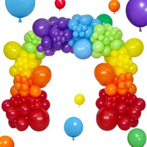KAWKALSH Rainbow Balloon Arch Kit 111Pcs 18 12 5 Inch Latex Colorful Party Balloons Garland for Birthday Baby Shower Wedding Engagement Anniversary Christmas Party Decorations (Multicolor)