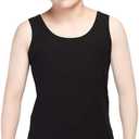 BaronHong Plus Size Chest Binder Cotton Vest Tank Tops for Tomboy Lesbian (4X-Large, Black)
