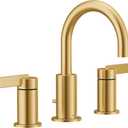 Moen Brushed Gold Cia Widespread 2-Handle High-Arc Bathroom Faucet for 3-Hole Bath Sink, Valve Required, T6222BG