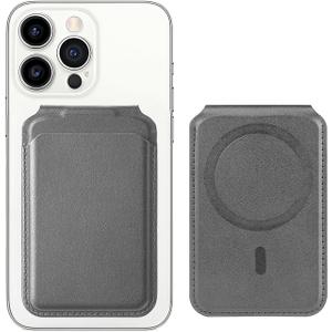 BIX for Magsafe Wallet Men - Magnetic Wallet for Iphone - Magnetic Phones Wallets - Iphone Wallets Magsafe - Compatible with Mag Safe Stand - for Magsafe Card Holder - Magnetics Card Holder for Mobile (Grey)