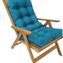 Gollense Adirondack Chair Cushion Rocking Chair Cushions High Back Patio Chair Pad for Indoor/Outdoor Water-Resistant Lounge Chair Replacement Seat Pillow with Ties for Garden Furniture (Peacock Blue)