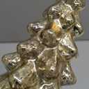 10in Tall Mercury Glass Christmas Tree Gold Glass Christmas Trees Collectible Figurines with Led Indoor Table Centerpiece Decorations Mantel Gift