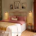 Vintage Battery Operated Wall Sconce, Rechargeable Battery Powered Wall Sconces with Remote Control, Wireless Dimmable LED Light for Bedside Indoor Living Room (Amber Lily)