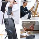 TORRAS Ostand Magnetic for iPhone 17 Case, Fit for MagSafe, 4X Military Drop Protection, Camera Control, Slim Phone Case for iPhone 17 with Kickstand, Soft Edge, Translucent Matte Cover 6.3", Black