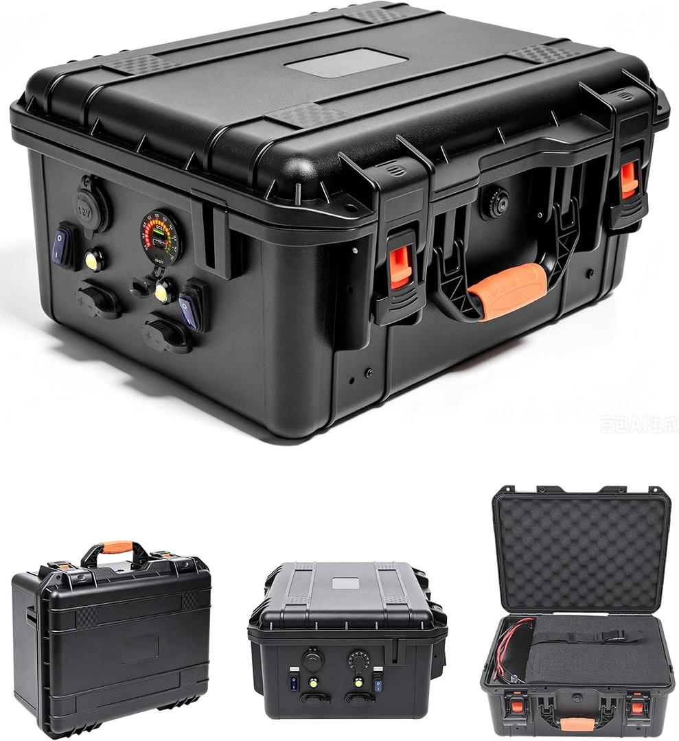 Smart Battery Box - Compatible with Group 24 Batteries
Multiple Power Ports for Trolling Motor, Boat, RV, Camping (Battery Not Included)