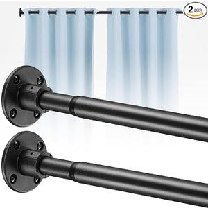 UIABOPZ Shower Curtain Rods, 2964inch Adjustable Shower Pole  Heavy Duty Shower Rods for Bathroom Matte Black (1 Pack)