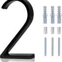 Floating House Numbers - 5 Inch Modern Address House Numbers With Nail Kit And Instructions Easy To Install High Gloss Black Number 2