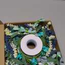 4 Pcs Small Blue Daisy Flower Hanging Wreaths for Cabinets with White Floral Eucalyptus Leaves Lavender Artificial Grains Mini Candle Rings Wreath for Home Front Door Farmhouse Coastal Blue Porch