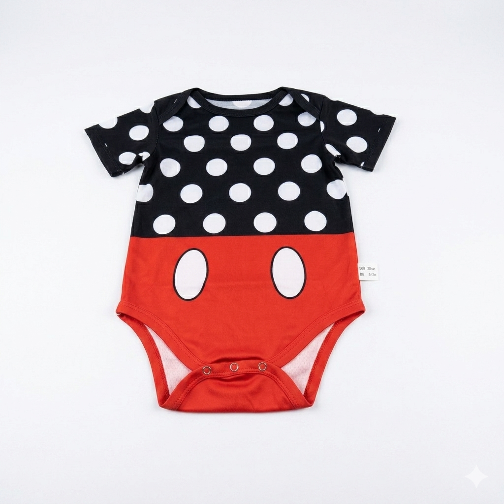 dicilly Cute Mouse Eyes Baby Bodysuit soft cartoon short sleeve clothing for baby romper for Boys Girls 3 Months - 24 Months, 9-12M