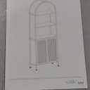 Arched Bookcase Book Shelf with Doors, 5 Tier Tall Display Bookshelf Cabinet with Storage, Industrial Floor Standing Bookshelves Open bookcases for Home Office, Living Room(Black)