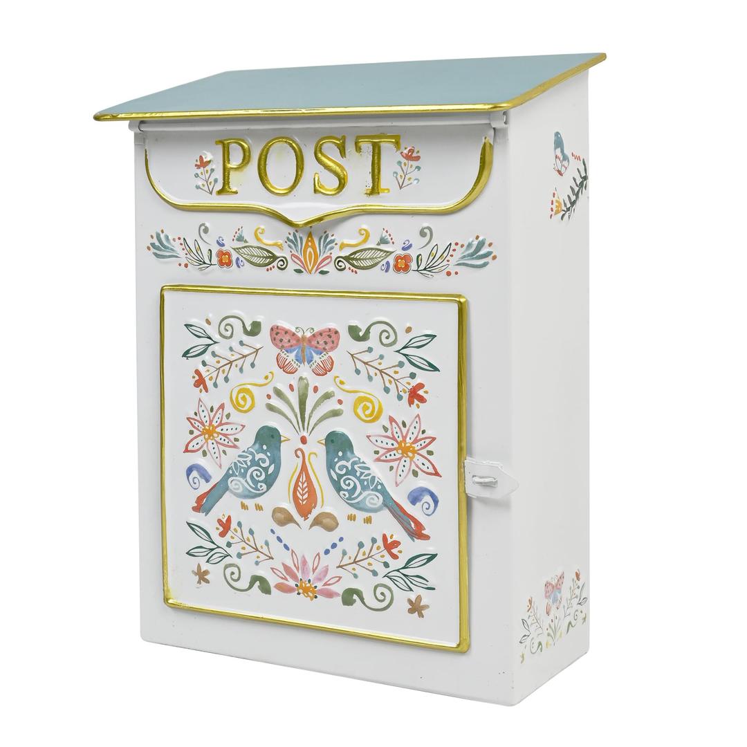 Z² BellaDecor Vintage Wall Mount Mailboxes for Outside House Decor, White, The mail boxes for house outside are Height 12.2 inch, Width 8.9 Inch