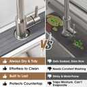 Diatomite Faucet Mat Splash Guard - Quick Dry Stone Mat Sink Tray 23.6"x4"  Super Absorbent Non-Slip Faucet Drip Mat Around Faucet  Drying Stone Protector for Kitchen Sink Bathroom (Grey) (Gray)