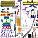 159pcs/Set Auto Body Dent Repair Tools Kit,Big Size Slide Puller&Dent Rods Crowbar,paintless Car Dent Lifter Hail Removal,A Complete Car Dent Repair Tools Set for Professional Car Repair Shop