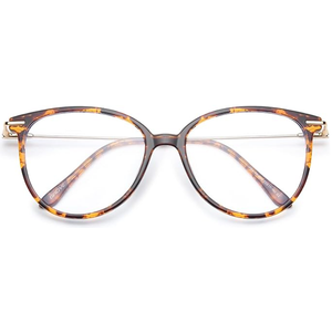 Gaoye Blue Light Blocking Glasses - Trending Round TR90 Frames, Metal Arms, UV400 Protection - Matching Soft Case, 1 Pack