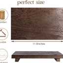 zoocatia Small Wood Tray Pedestal Stand Farmhouse Bathroom Decor Decorative Wooden Riser Kitchen Soap Dish Holder for Vanity, Counter, Sink, Large 11.8" x 7" - Walnut
