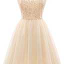 Dressystar 2026 Women's Tiered Sparkly Sequin Glitter Formal Prom Dress Mini Spaghetti Strap Tulle Cocktail Party Dresses L