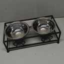 Elevated Dog & Cat Bowls with Stand  Raised Pet Feeder for Small Dogs & Cats, Stainless Steel Dog Food Bowls Elevated, Cat Food Bowl Stand, Elevated Cat Feeding Station (Black)