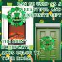 St. Patrick's Day Wooden Door Wreath St Patricks Day Decorations for Front Door Sign Wall Signs Shamrock Clover Spring Decoration for Home Mantel Office Irish Day Party Supplies