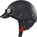 Half Motorcycle Helmets Retro Open Face Half Shell Motocross Helmet for Cycling Motocross Cruiser Bike Scooter Chopper Men Women DOT Approved (MatteBlack, Medium)