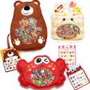 Joyreal Hide and Seek Busy Bag- 3 Pack Seek and Find Hidden Object Game, Sensory Hidden Object Search Problem Solving Travel Game for Kids 3+, Including Alphabet, Food, Fish, Animal (Red)