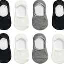 VWU Toddler Socks No Show Kids Baby Thin Cotton Socks Anti Slip Color Assorted 8 Pairs (L)