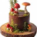Gemscream 15 Pcs Mushroom Cake Decorations Artificial Mushroom Woodland Resin Cake Toppers for Birthday Baby Shower Party Micro Landscape Decorations