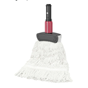 Commercial Mops for Floor Cleaning - Looped-End Heavy Duty Wet Mop with Long Handle for Hardwood Wood Tile Vinyl - Reusable Cotton Head for Home Garage Kichen Bathroom