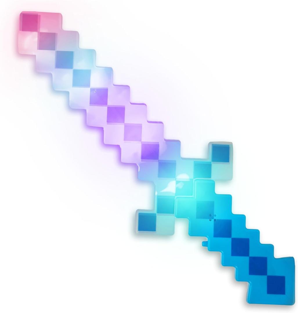 Fun Central LED Light-Up Pixel Sword  18 8-Bit Style Toy with Multicolor Flashing Lights