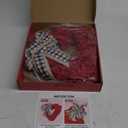 Valentine Decor 15.7" Heart Shaped Red Valentine Wreath for Front Door with Plaid Bow, Durable Plastic, Perfect for Valentine's Day