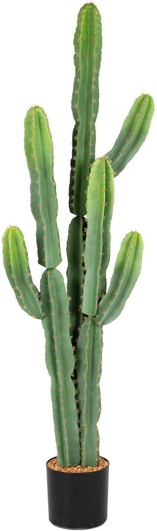 Nafresh UV-Resistant Artificial Fake Cactus Plants 5ft Large Faux Cowboy Cactus for Indoor & Outdoor Home, Office, or Garden Decor