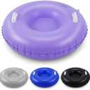 Shappy 2 Pack 36'' 40'' 47'' Snow Tube Inflatable Snow Sleds Heavy Duty Sleds Adults for Winter Outdoor Sports Toboggan with Handles Thickened Bottom